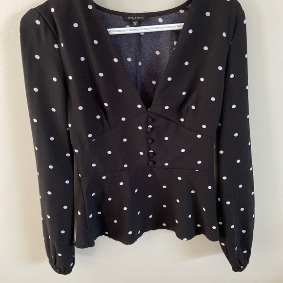 Dynamite Polka Dot Blouse - Picture 2 of 4